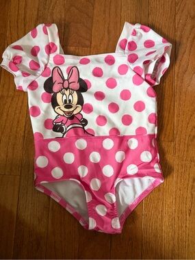 Disney Pink and White Polka Dot Minnie Swim One-Piece